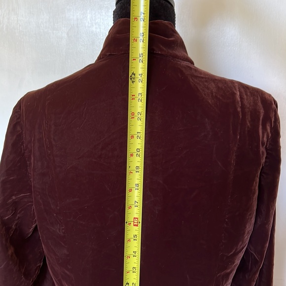 🍁   LUXURIOUS Chocolate Brown VELVET JACKET by FOSSIL - Picture 6 of 14
